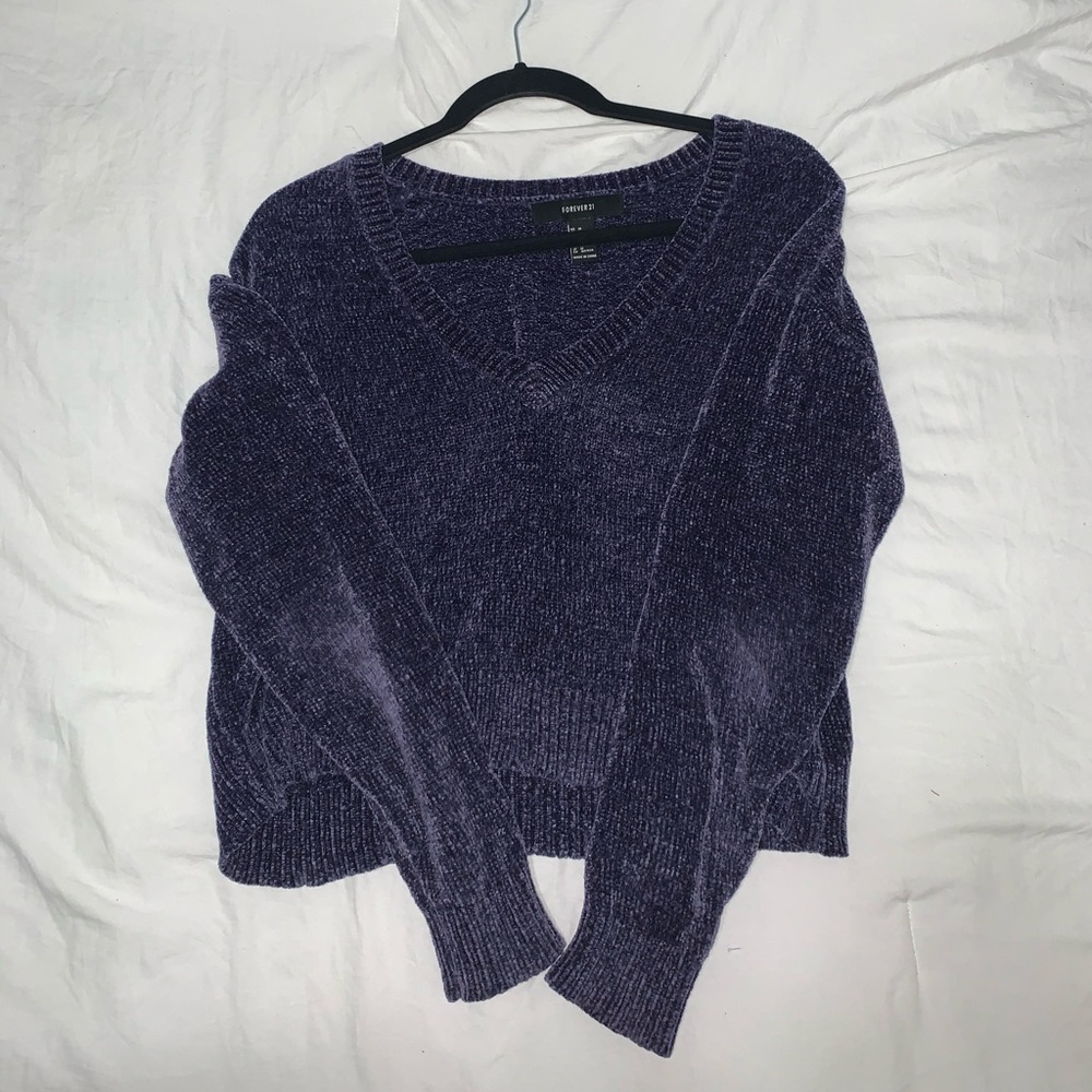 Purple/Blue Forever 21 V Neck Sweater